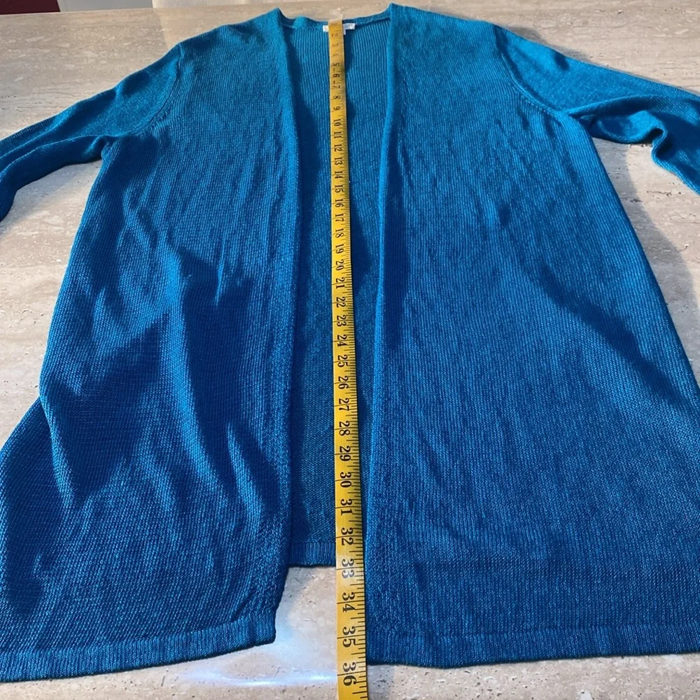 J. Jill Teal Blue cardigan, Excellent Condition, see measurements in photos - Picture 9 of 11